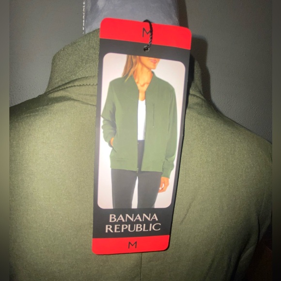 Banana Republic Bomber zip up soft fall Jacket olive green - Picture 2 of 6